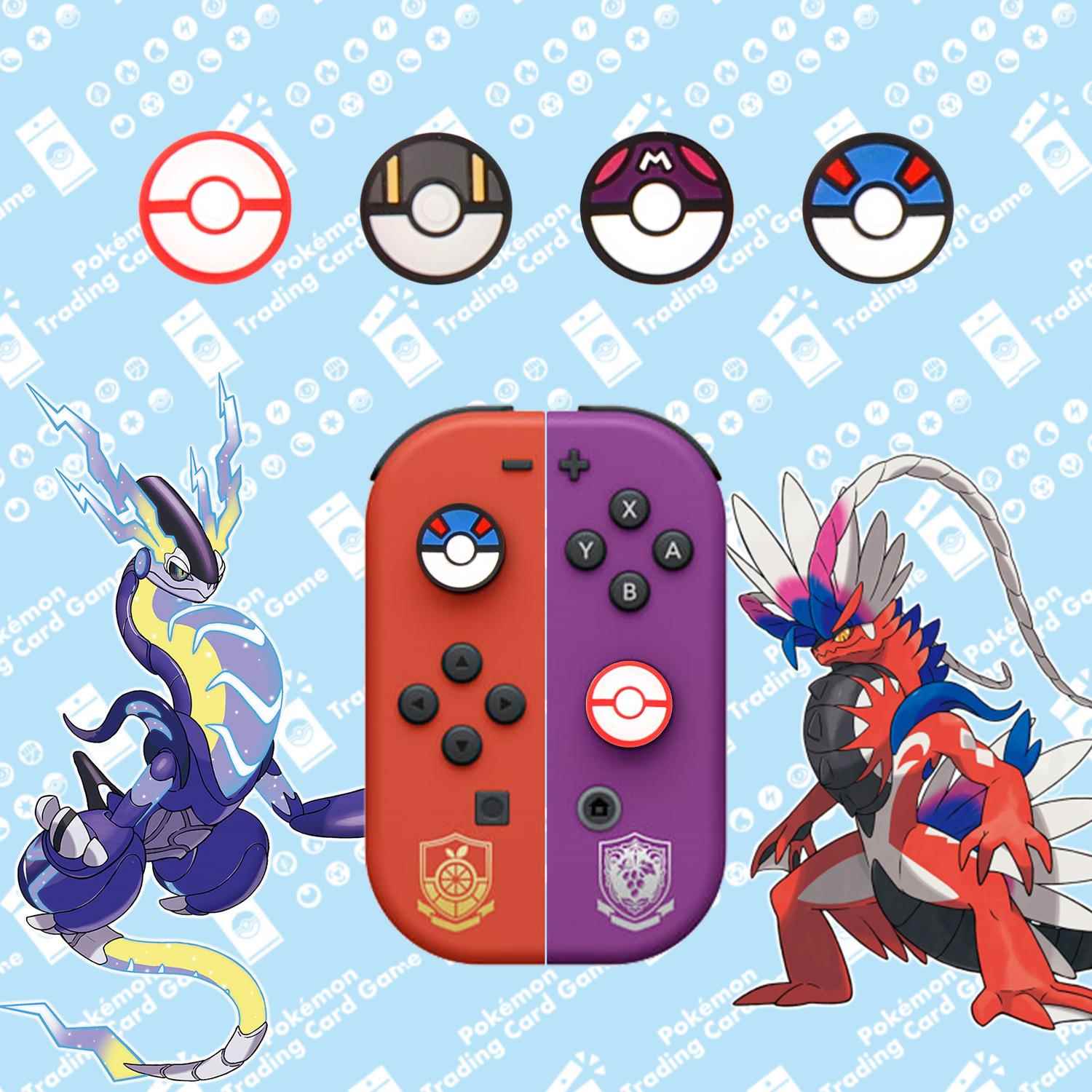 任天堂switch朱紫摇杆帽oled ns lite通用硅胶joycon手柄摇杆套