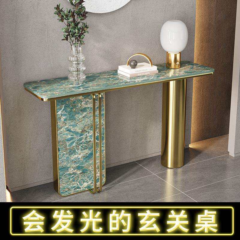 创意岩板玄关桌轻奢客厅北欧入户玄关酒店靠墙吧台简约时尚端景台