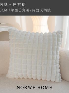 高档NORWE发客抱厅法式高级感靠枕枕套枕沙枕芯粉色布艺靠背飘窗