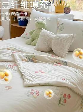 类母婴级夏凉被可机A洗夏单被儿童薄款被子春秋冬被被大90324豆纤
