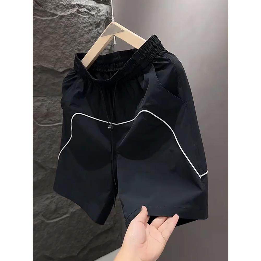 高级感外穿速干短裤男士2025新款夏季薄款百搭休闲五分裤子沙滩裤