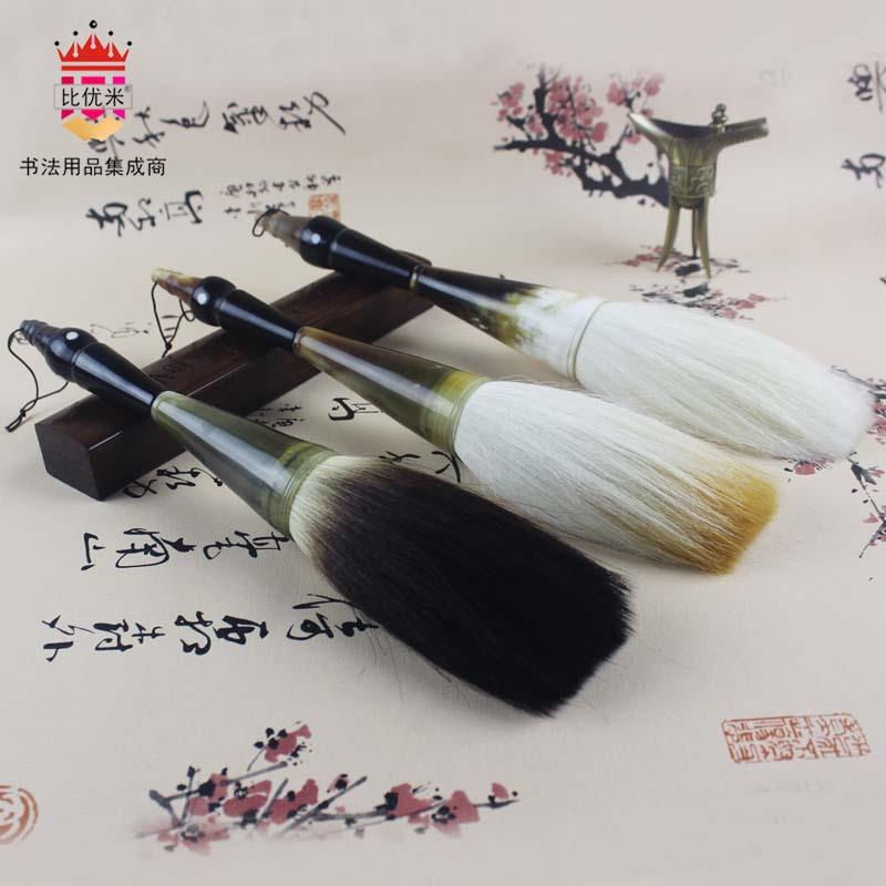 非洲花牛角大抓笔纯羊毫狼毫兼毫毛笔国画书法对联笔