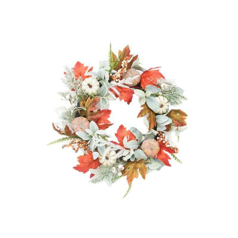 秋季感恩节花环 新款秋收花环 仿真白南瓜人造松果花环门挂,节庆用品/礼品,吊顶纱幔,淘宝优惠券,粉丝福利购,淘宝优惠卷