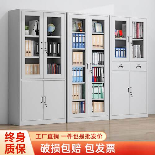 铁皮文件柜办公柜资档案钢制证凭柜家用更衣储物柜FKJ带锁柜子料
