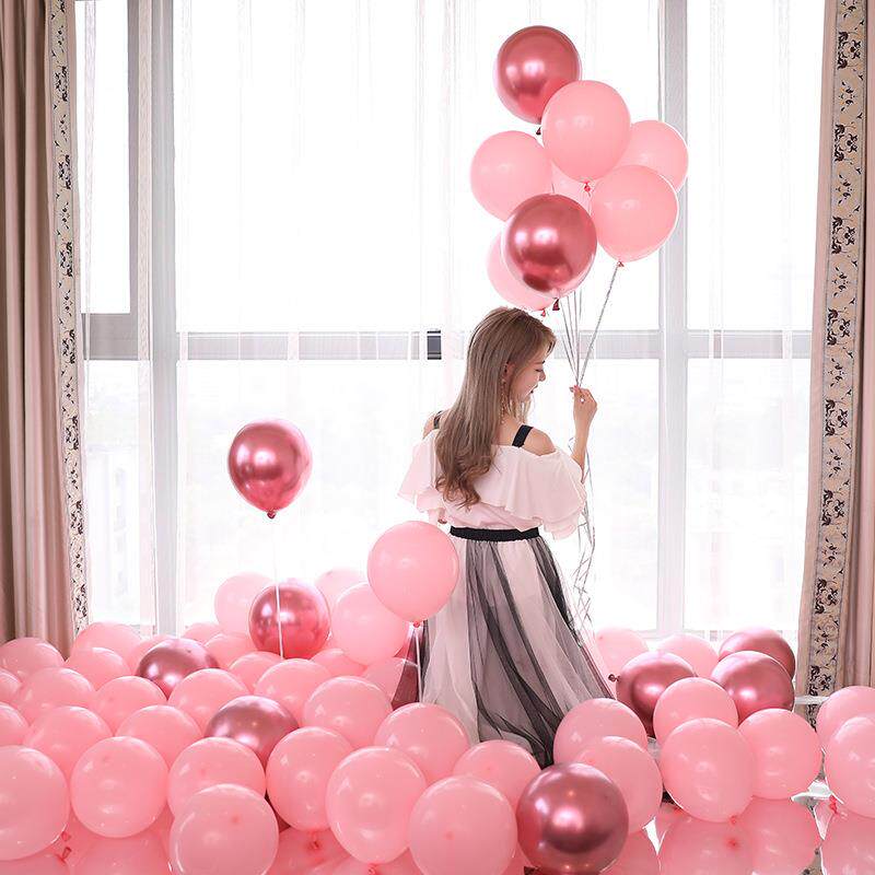 结婚气球装饰婚庆气球场景布置生日气球婚礼宝石红气球创意浪漫