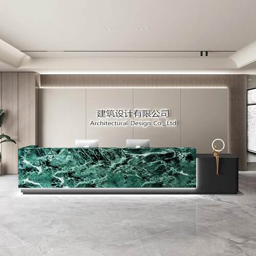 简约公司前台接待台酒店大厅迎宾台培训机构柜台美容院吧台收银台