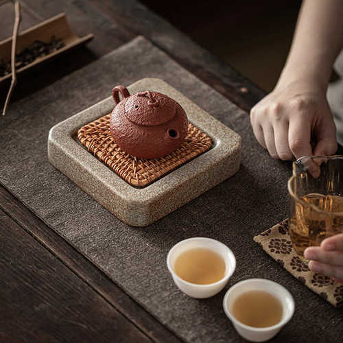 手工粗陶藤编壶承干泡台茶壶底座壶托隔热垫养壶茶托盘茶具零配件
