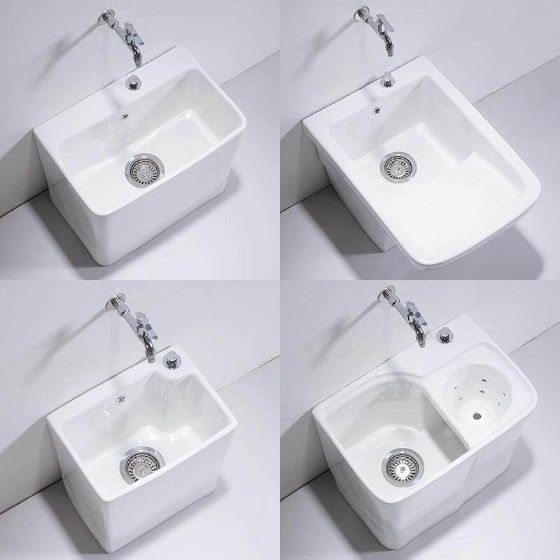 拖把池落陶瓷阳台284卫生间小号拖地式家驱用墩布池水槽双动迷你