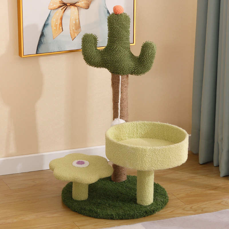 逗猫抓柱一体式磨架窝抓猫仙人掌猫猫猫耐磨抓跳台爬抓创意猫耐板