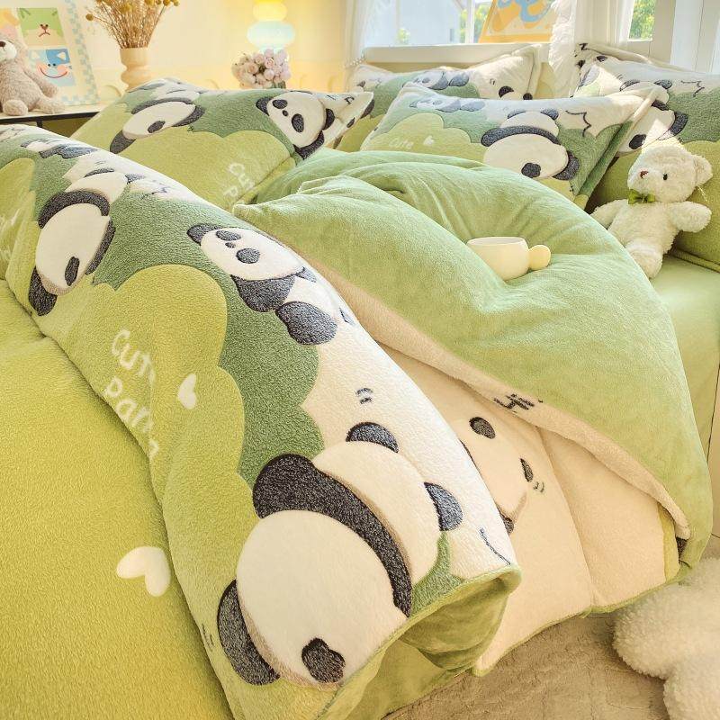 冬季加厚牛奶绒被套单件双人珊瑚绒被罩三件套单人加绒被套法兰绒,床上用品,学生床品套件,淘宝优惠券,粉丝福利购,淘宝优惠卷