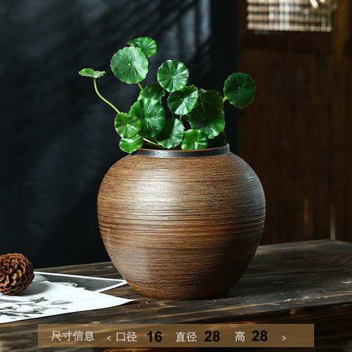 陶瓷落器插花景德镇手工干花客厅现代简约复古摆件电视柜地大花瓶