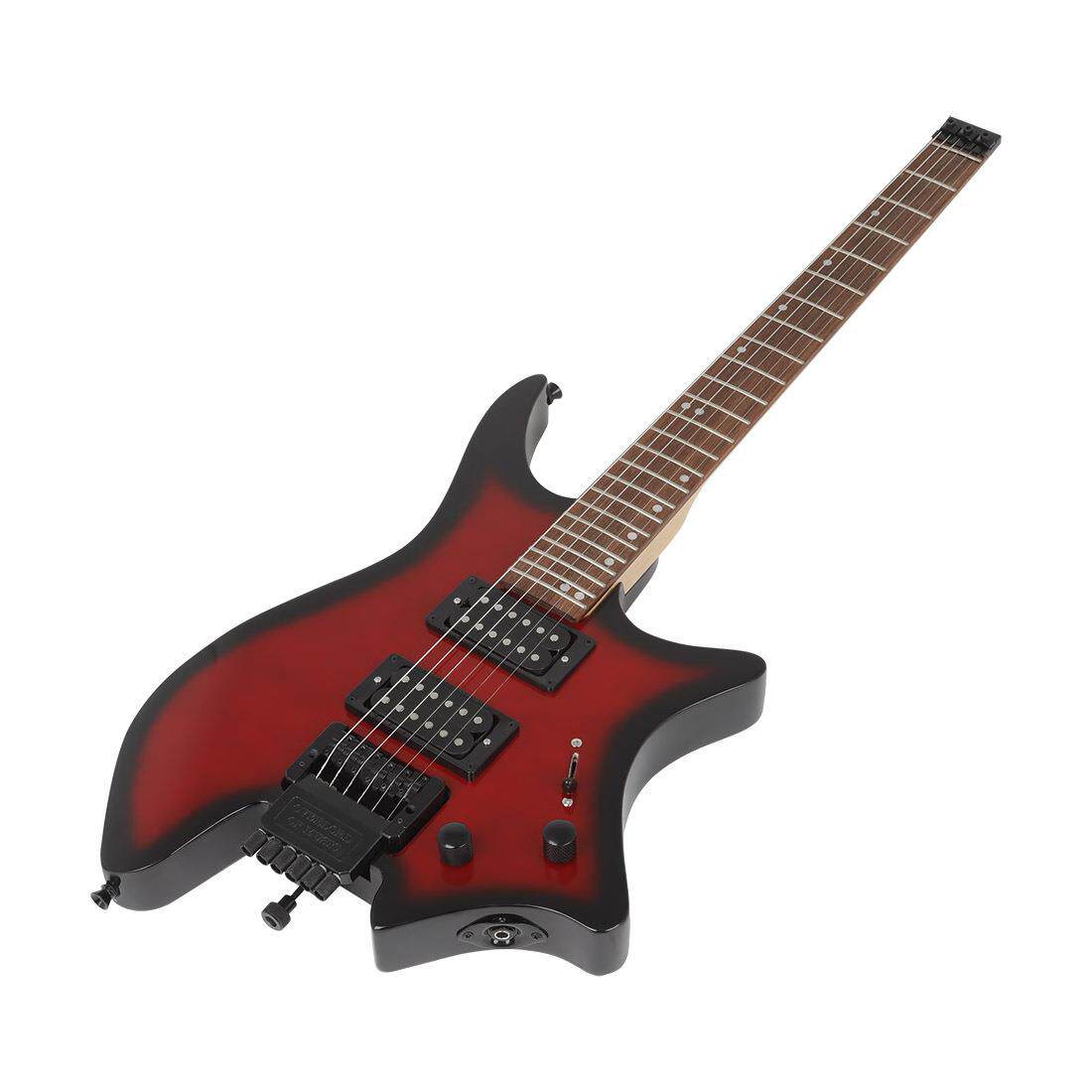 经典枫木无头异形电吉他双摇前卫金属摇滚guitar初学吉他音箱套装