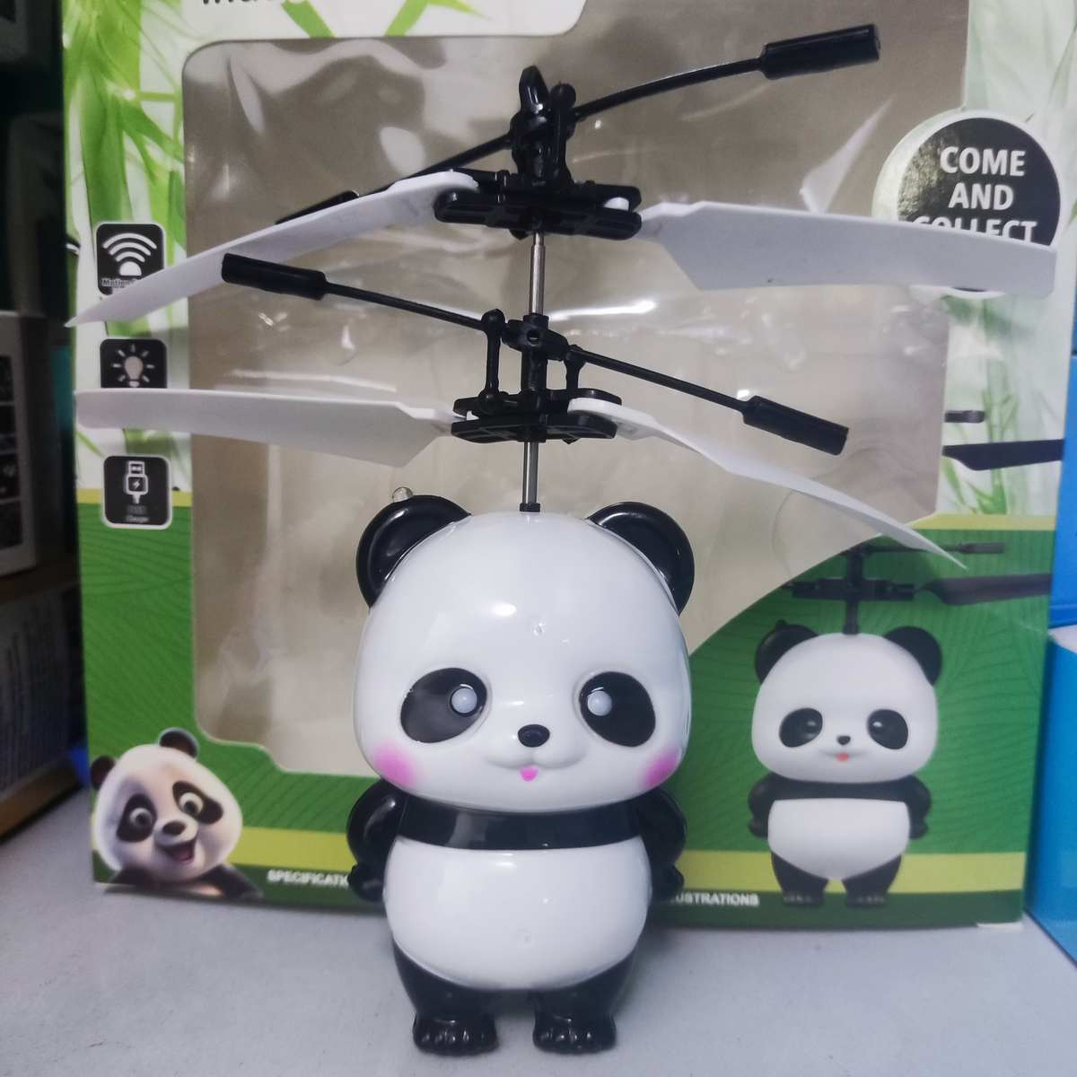 抖音同款熊猫感应飞行玩具发光悬浮遥控飞机手势智能会飞的飞行器