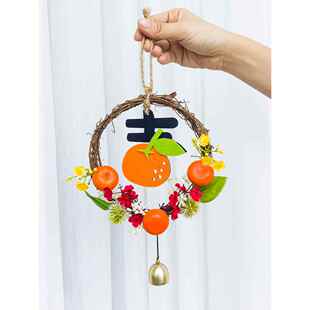 新年入口大厅客厅开口装饰墙面挂饰新房入口门挂饰室内背景垂饰花