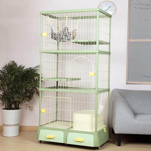 创逸猫笼子猫砂盆全封闭猫厕一体猫笼家用猫窝超大空间别墅屋