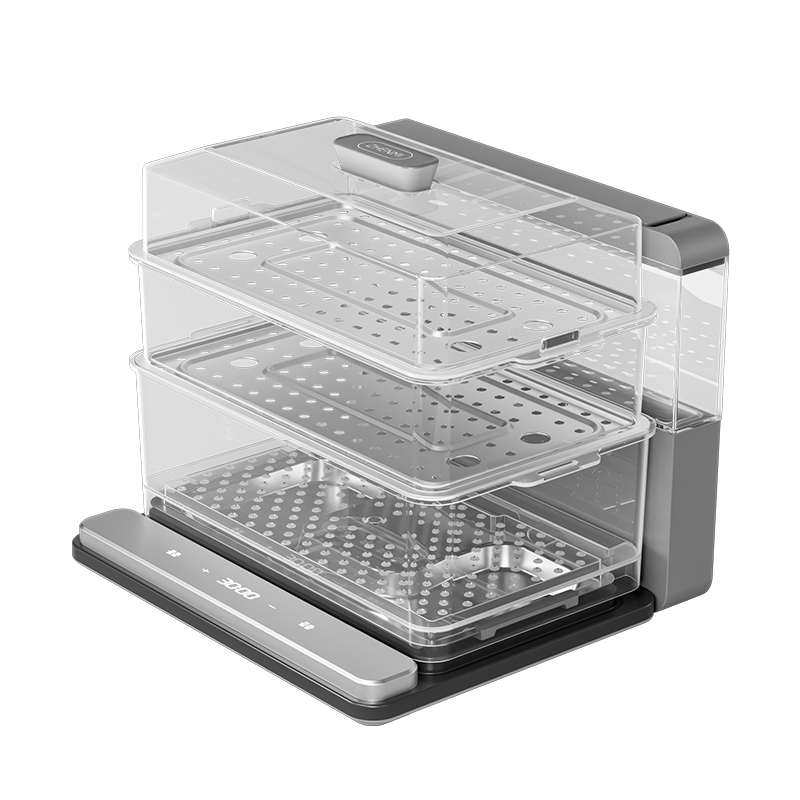 ZHENMI臻米折叠蒸汽料理锅Z6电蒸锅家用蒸笼透明多功能大容量三层