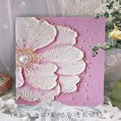 花卉珍珠立体肌理画diy数字油画手工填色石英砂丙烯油彩装 饰挂画