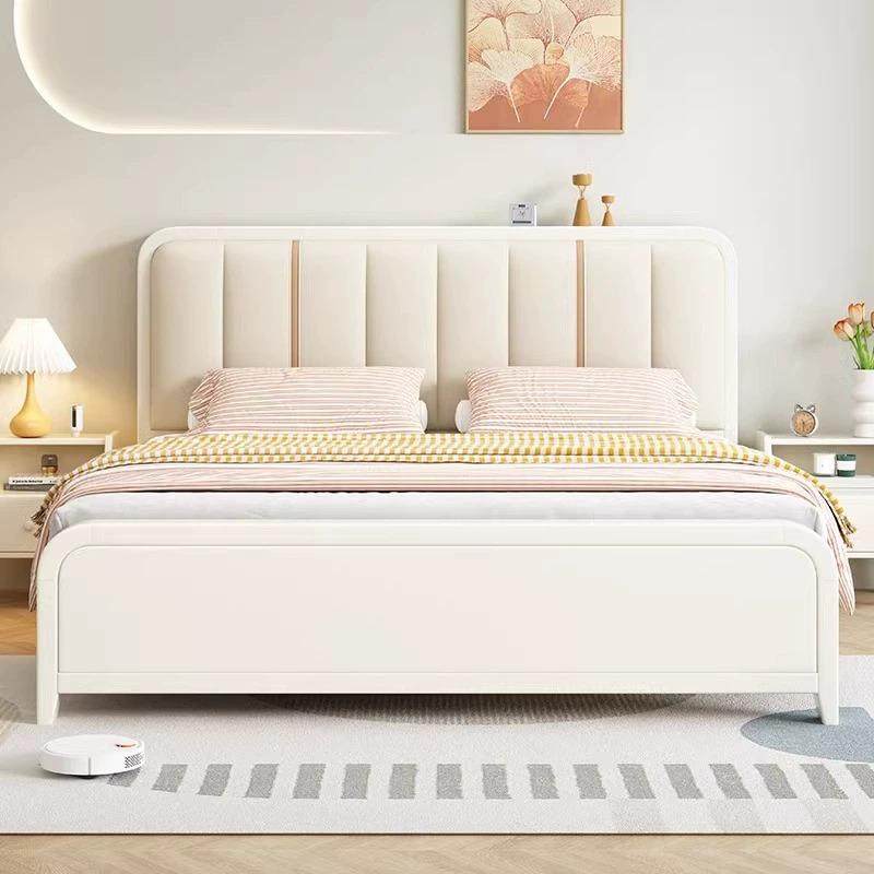 实木床奶油风简约现代北欧小户型双人床1.8米主卧软包皮靠储物,农用物资,其他肥料,淘宝优惠券,粉丝福利购,淘宝优惠卷