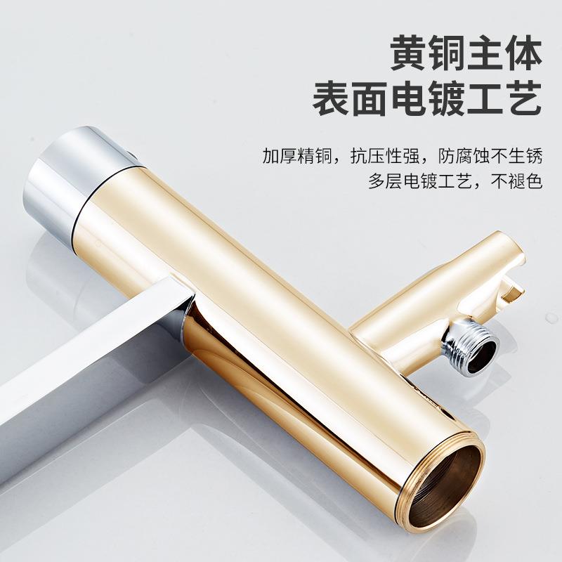 新款直销全铜立柱落地浴缸淋浴花洒冷热龙头明暗装墙边缸立式家用