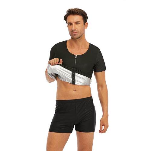 Men's sweatshirt with zipper and short sleeved sweatshirt,