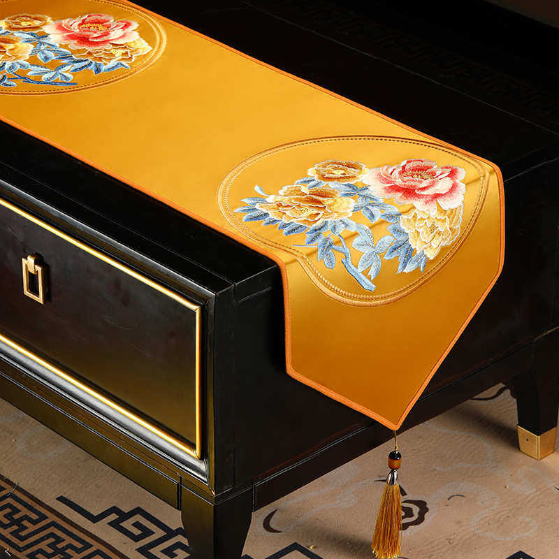 桌布轻奢高端桌旗中式禅意新中式茶桌垫布电视柜鞋柜玄关盖布茶席,居家布艺,桌旗,淘宝优惠券,粉丝福利购,淘宝优惠卷