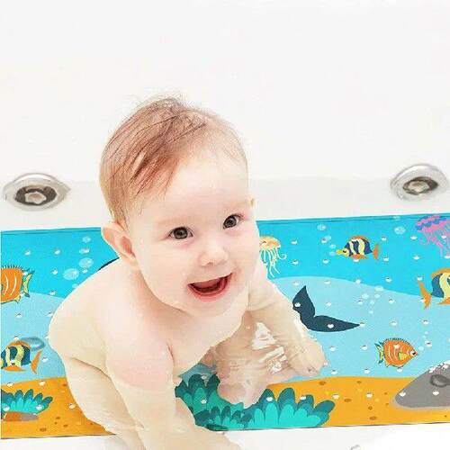 40x16 in Bathtub Mat Cartoon Toddler Bath Mat Baby Bath Mat