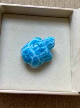 海纹石乌龟吊坠拉利玛龙龟项坠锁骨链坠挂件规格39.1*29.5*17.4mm