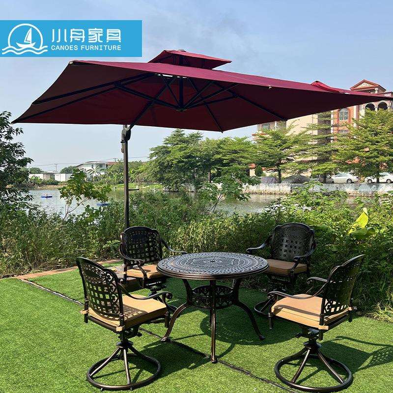 室外庭院桌椅阳台铁艺户外铸铝桌椅花园家具户外餐桌烧烤桌椅组合