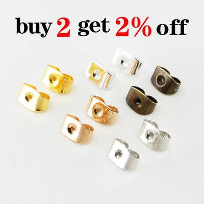 200pcs/lot Earring Studs Backs Stopper Scrolls Ear Post Butt