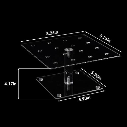 16孔方形有机玻璃推推筒展示架 婚礼甜点亚克力摆放架cake stand
