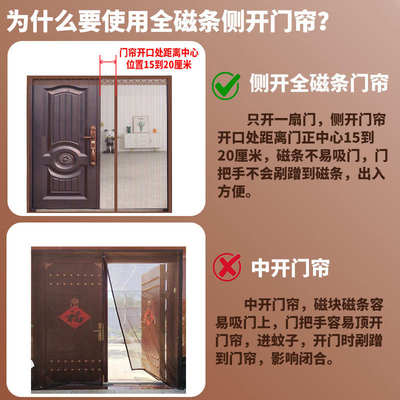 防蚊门帘2025新款别墅农村自建房入户大门专用磁条魔术贴纱窗纱门