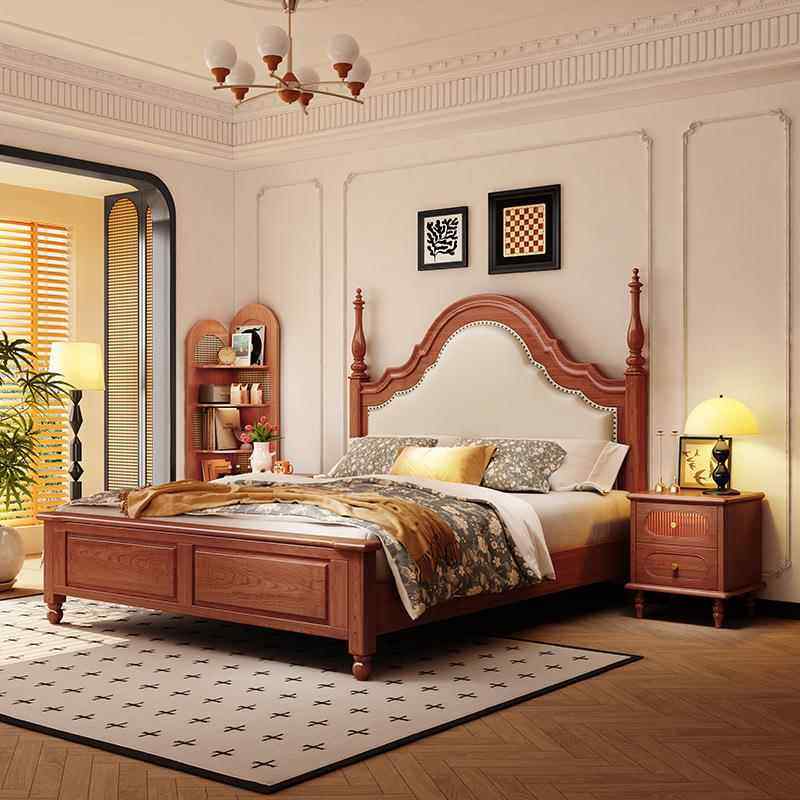 新款美式床实木床1.8箱米储物高乡村简约人软床包大双6616床主卧