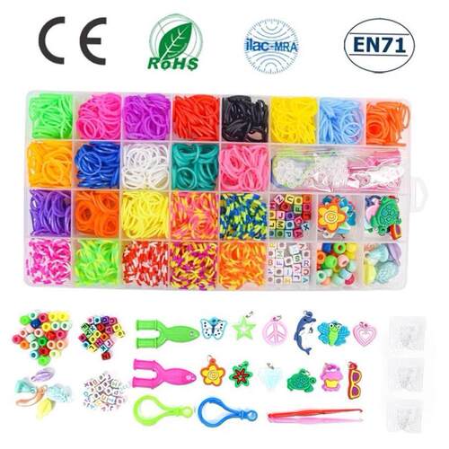 1 Box Rubber Loom Bands Elastic Band for DIY Bracelet Set