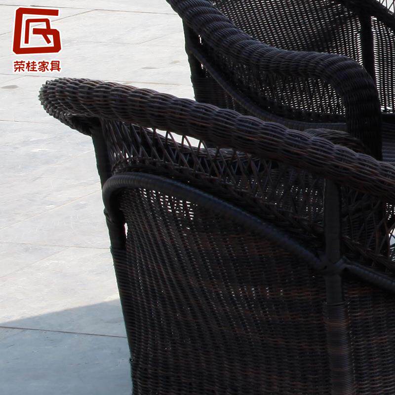 户外休闲家具藤椅五件套别墅庭院圆形茶几藤编桌椅室外露台桌椅
