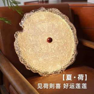 中古美式 金箔荷叶法式 复古轻奢高级感护眼主卧书房灯饰卧室吸顶灯