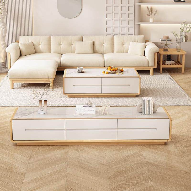 北欧实木沙发组合带坐垫客厅小户型L型现代简约日式奶油风原木风