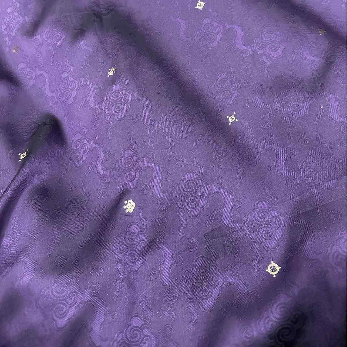 汉服补服道袍面料比甲织金提花祥云杂宝纹色织提花布bjd娃衣7062