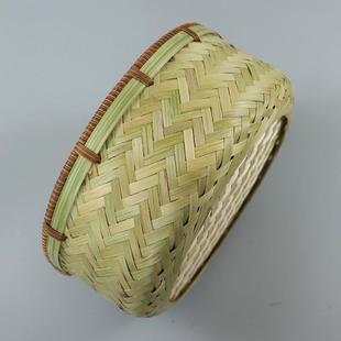 竹之俏竹编制品篮子家用圆形竹筐农家手工编织竹青筐零食筐馒头筐