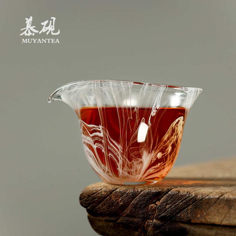 功夫制慕茶具琉璃玻璃砚手工公道杯日式茶匀分吹杯茶器古法高档海