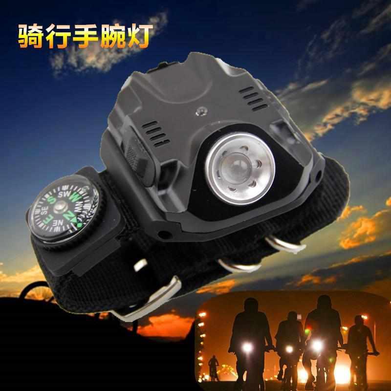 LED户外强光手电筒手腕灯酷跑型号手表形状腕带灯自行车夜骑灯