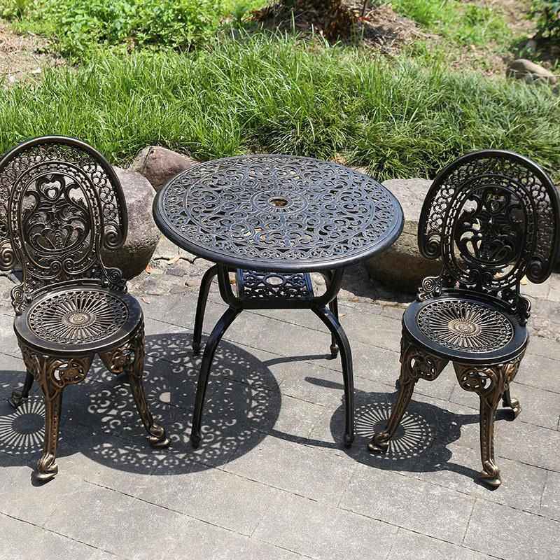 户外休闲桌椅庭院小区别墅铁艺铸铝三件套阳台室外露台休息家具,户外/登山/野营/旅行用品,户外桌椅套装,淘宝优惠券,粉丝福利购,淘宝优惠卷
