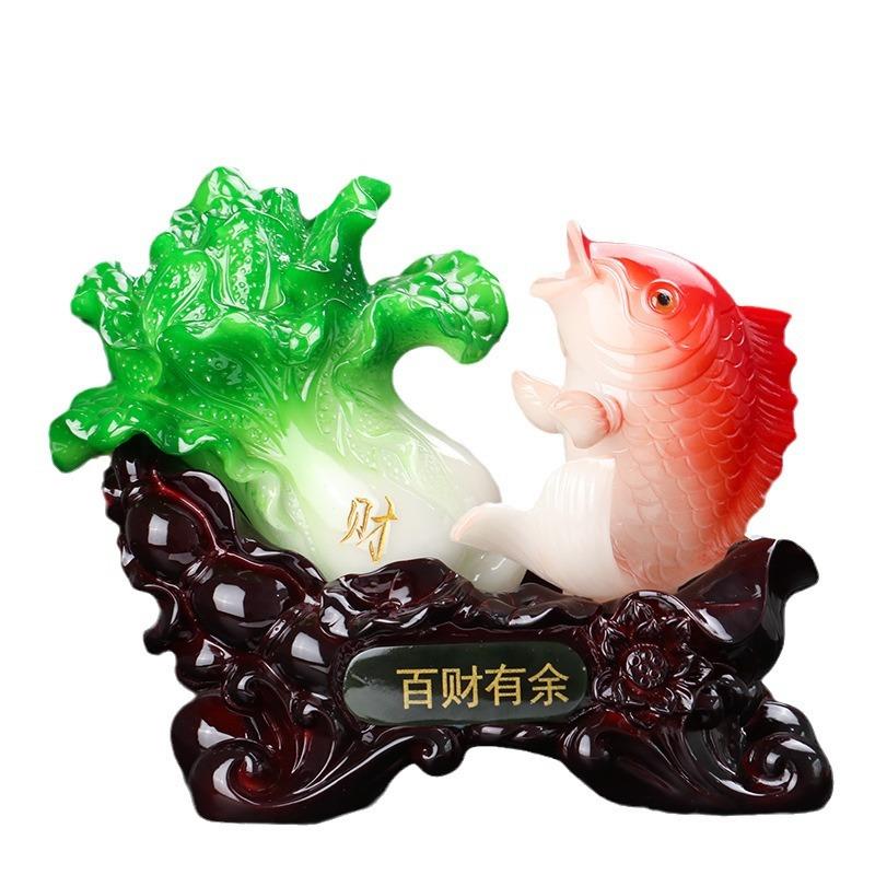 仿玉白菜工艺品摆件中式工艺品树脂家居开业乔迁礼品中式艺术摆件