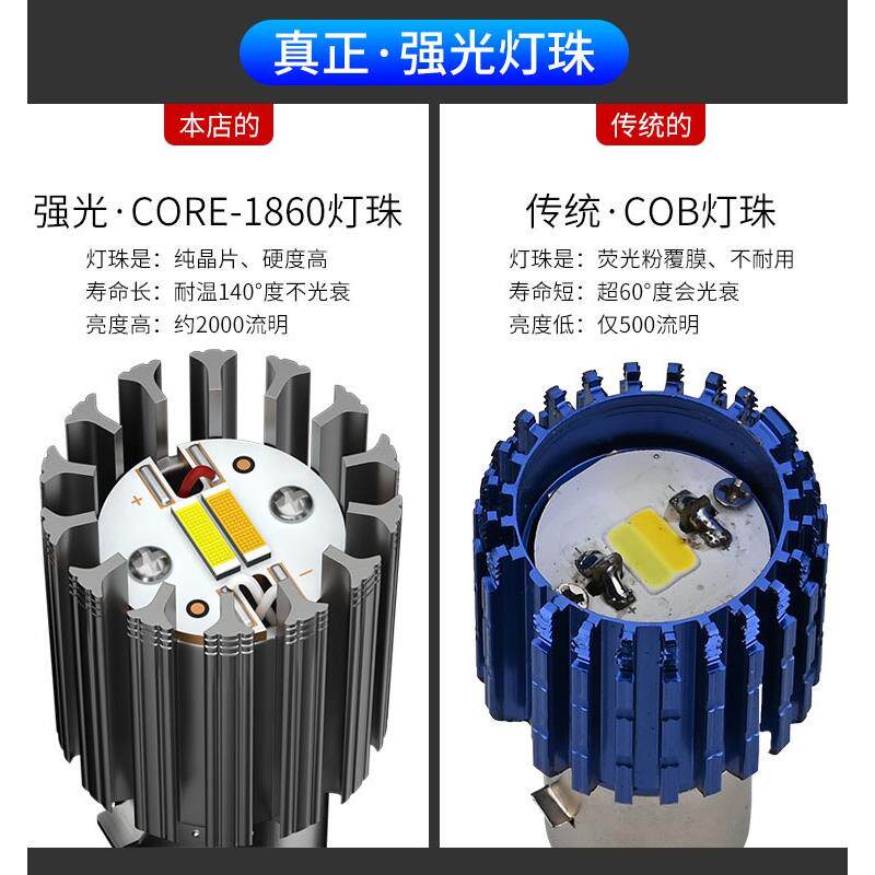 雅马哈U8 E8 I8 弯梁摩托车LED透镜大灯改装配件远光近光一体灯泡