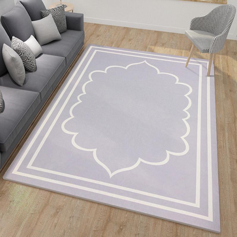 新款简约欧式长形客厅地茶方几垫飘卧室满铺床边地毯毯定制书房窗