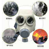 防毒面罩全面具鬼脸防毒橡胶皮脸化工消防全面罩长管面罩专用64式