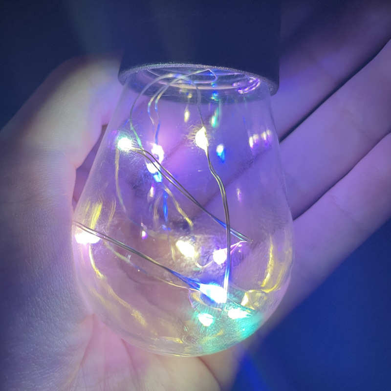 led户外太阳能灯串室外遥控铜线灯庭院装饰灯露营氛围灯