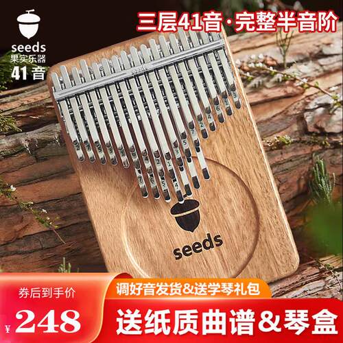 果实41音三层半音拇指琴卡林巴24音34音seeds手指钢琴正品乐器