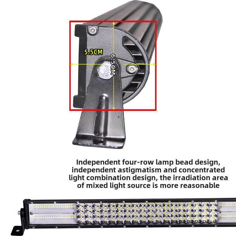 汽车Led长黄灯聚光灯12V24V超亮卡车越野车车顶改装雾灯中栅格前