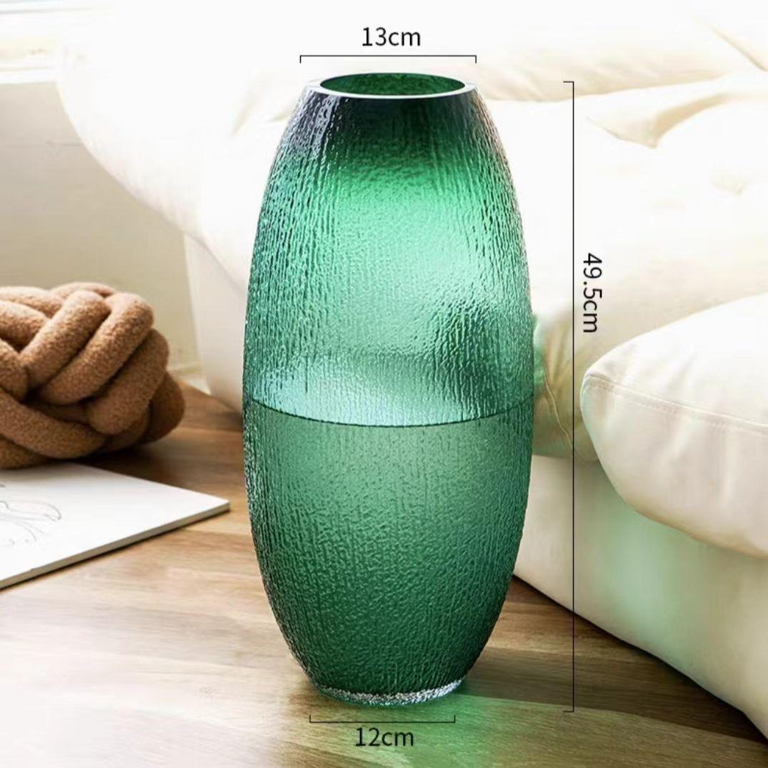 特大号落地菩提玻璃花瓶水培富贵竹马醉木吊钟家居餐厅插花摆件