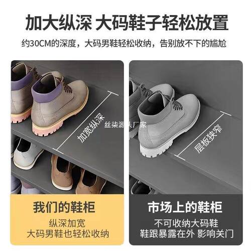鞋气架门鞋柜透靠墙806实多功能家口用收纳柜子结耐用宿舍出租屋